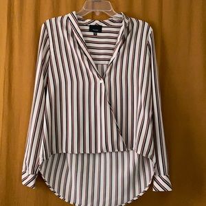 High-low striped shirt